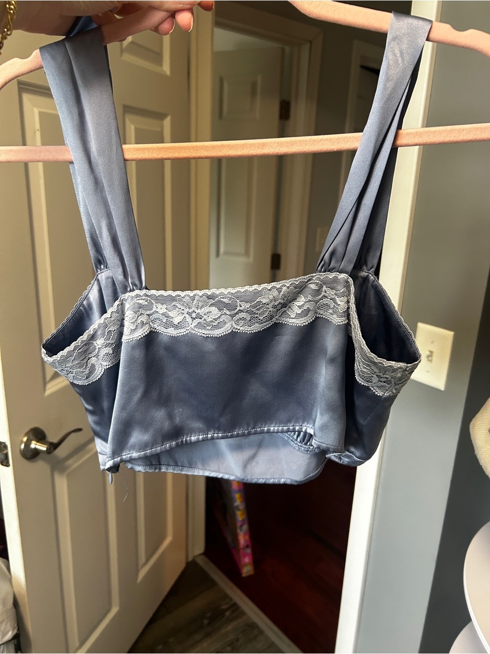 Reformation silk two piece set baby blue. - Picture 8 of 10